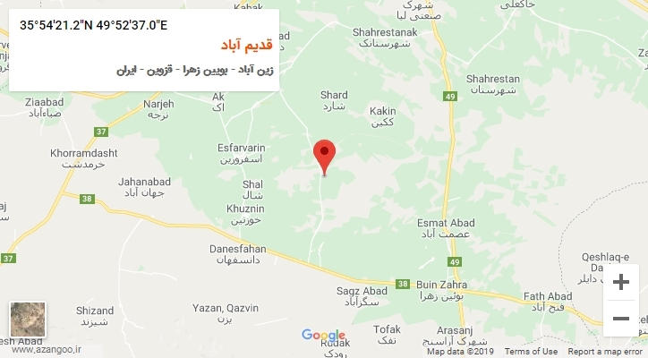 روستای قدیم آباد بر روی نقشه