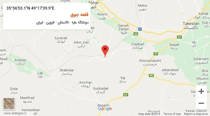 روستای قلعه جوق بر روی نقشه