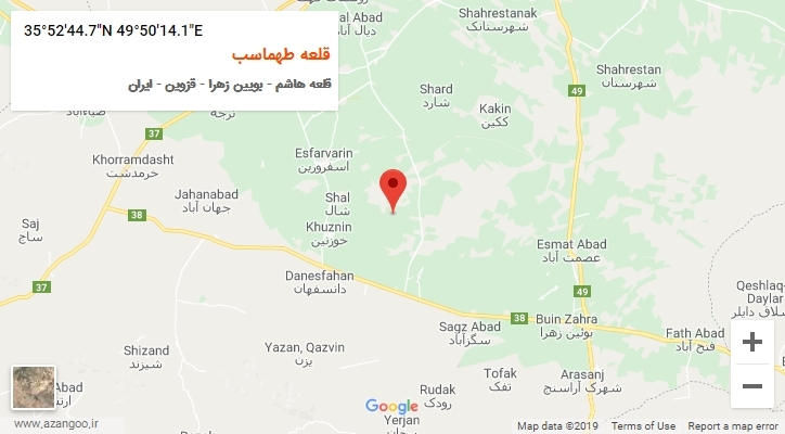 روستای قلعه طهماسب بر روی نقشه