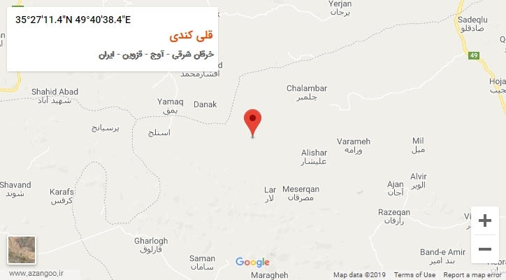 روستای قلی کندی بر روی نقشه