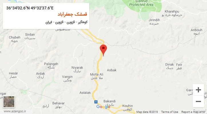 روستای قمشک جعفرآباد بر روی نقشه