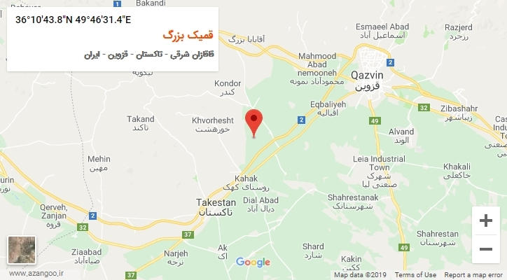 روستای قمیک بزرگ بر روی نقشه