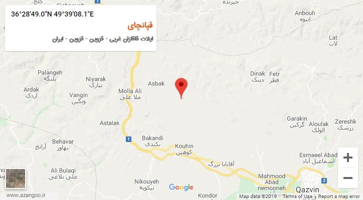 روستای قپانچای بر روی نقشه