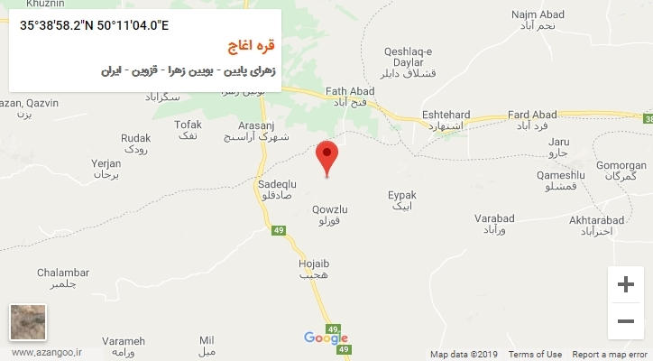 روستای قره اغاج بر روی نقشه