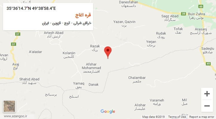 روستای قره اغاج بر روی نقشه