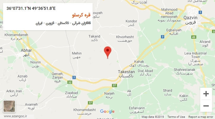 روستای قره کرسلو بر روی نقشه