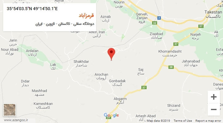 روستای قرمزآباد بر روی نقشه