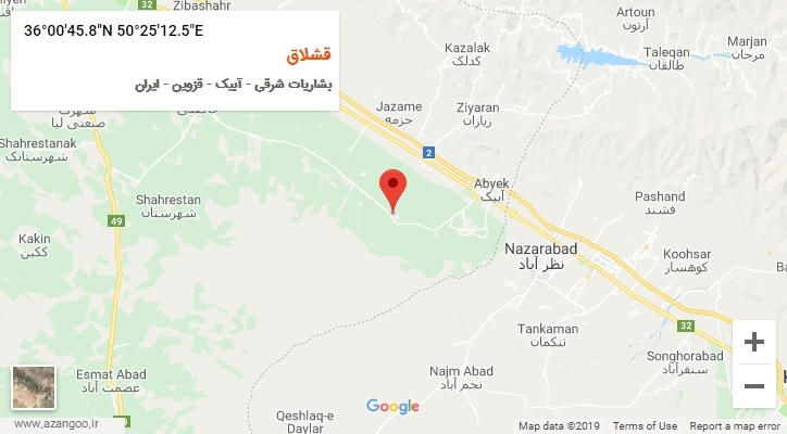 روستای قشلاق بر روی نقشه