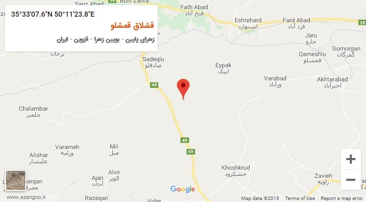 روستای قشلاق قمشلو بر روی نقشه