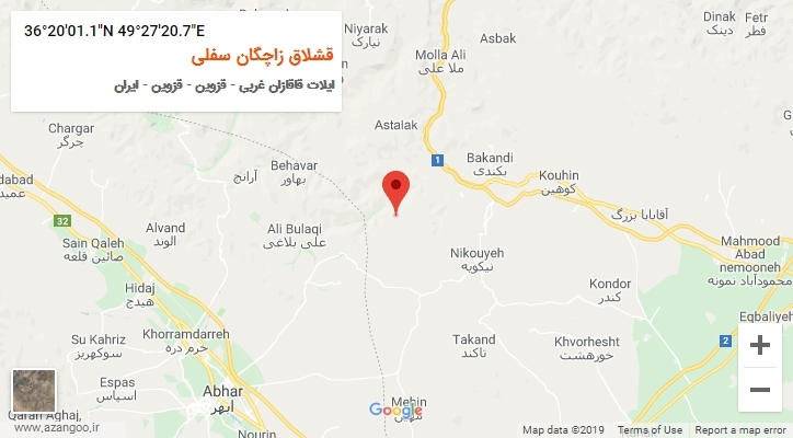روستای قشلاق زاچگان سفلی بر روی نقشه