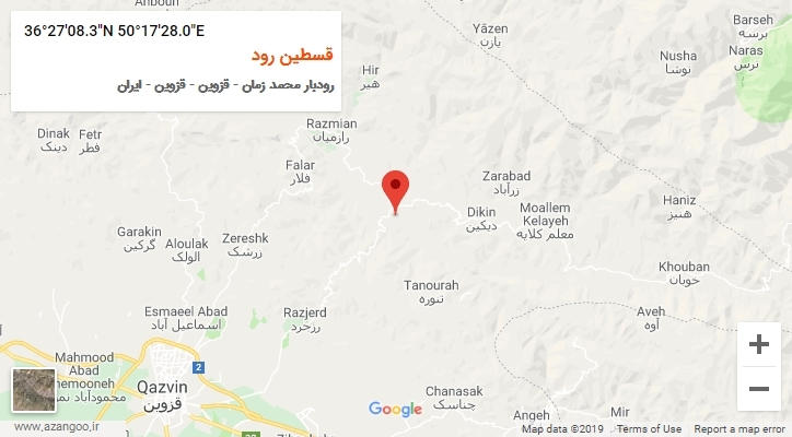 روستای قسطین رود بر روی نقشه