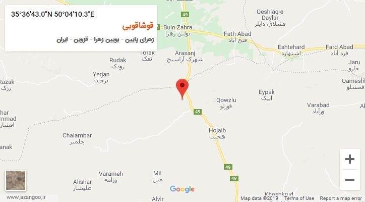 روستای قوشاقویی بر روی نقشه
