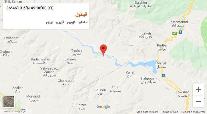 روستای قیطول بر روی نقشه