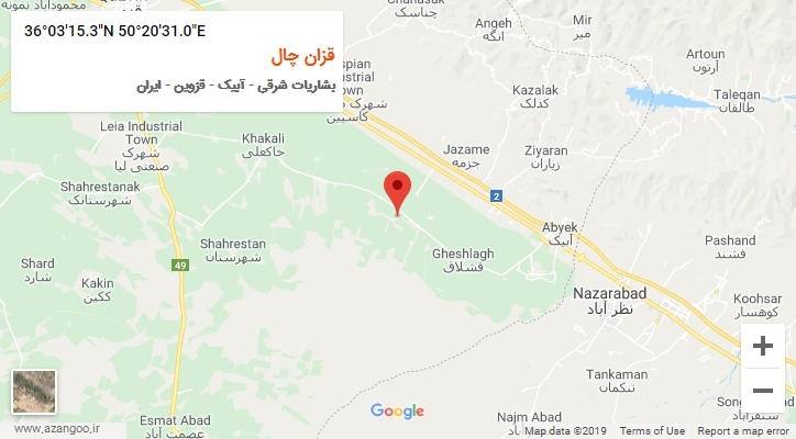 روستای قزان چال بر روی نقشه