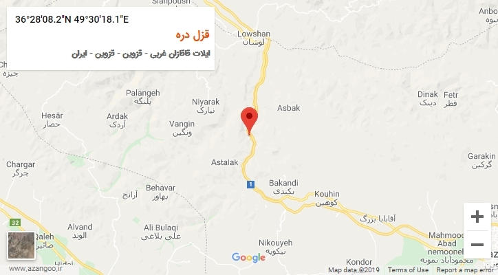 روستای قزل دره بر روی نقشه