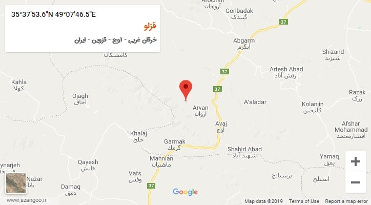 روستای قزلو بر روی نقشه