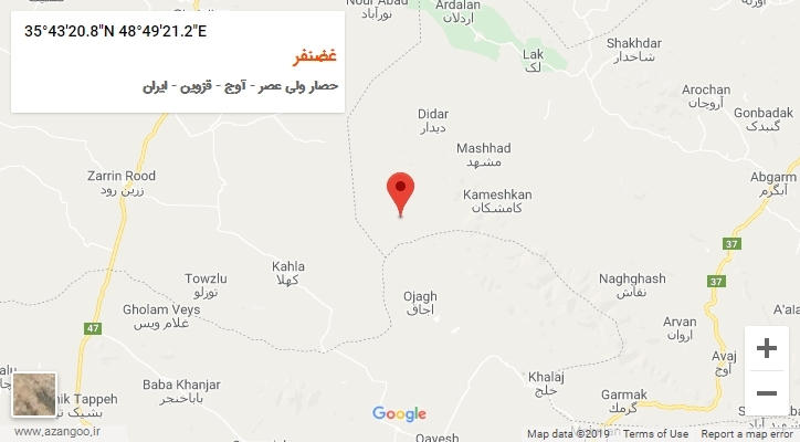 روستای غضنفر بر روی نقشه