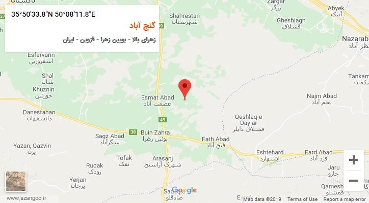 روستای گنج آباد بر روی نقشه