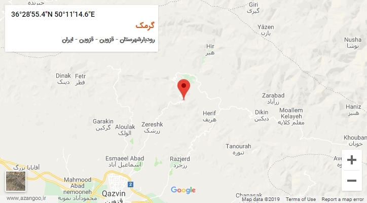 روستای گرمک بر روی نقشه