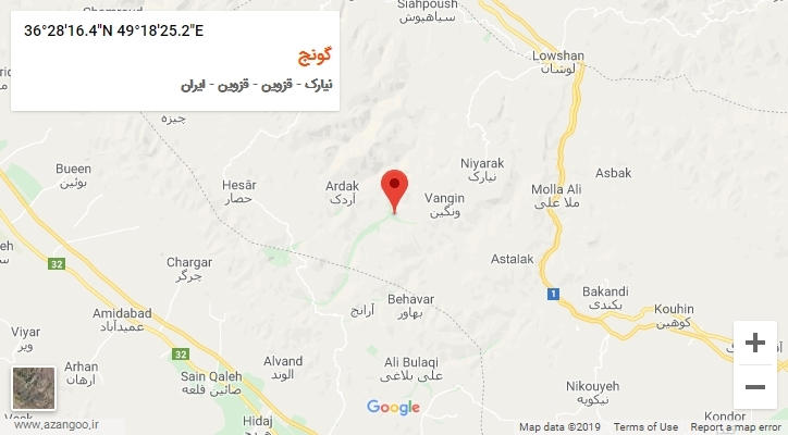 روستای گونج بر روی نقشه
