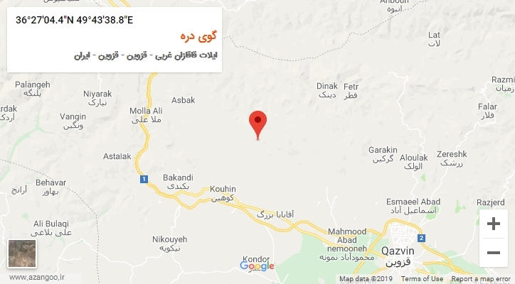 روستای گوی دره بر روی نقشه