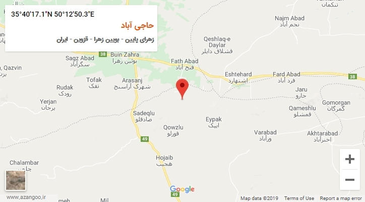 روستای حاجی آباد بر روی نقشه