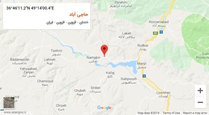 روستای حاجی آباد بر روی نقشه