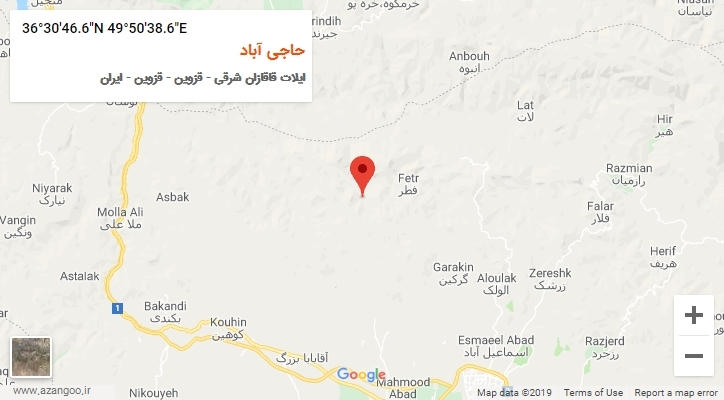 روستای حاجی آباد بر روی نقشه