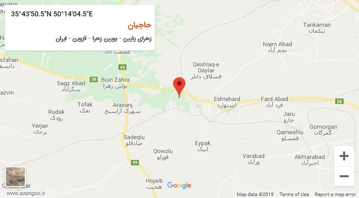 روستای حاجیان بر روی نقشه