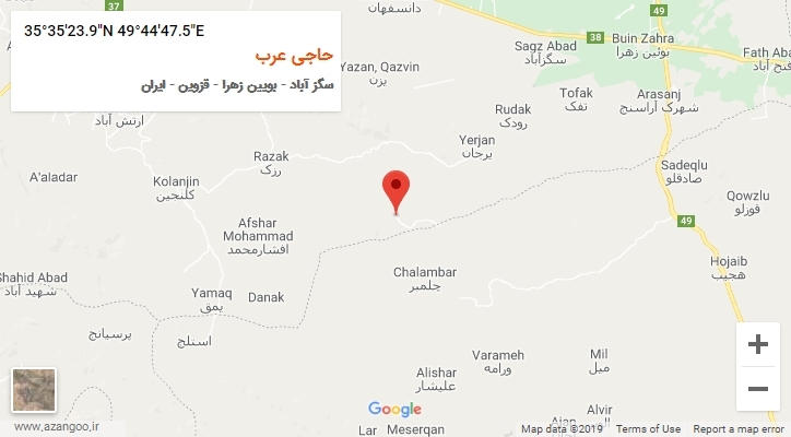 روستای حاجی عرب بر روی نقشه
