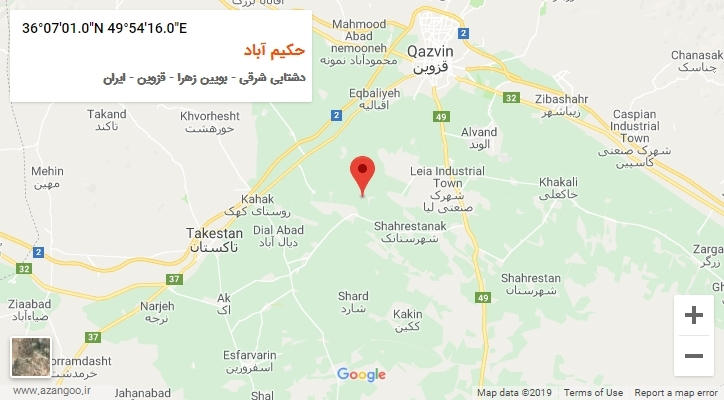 روستای حکیم آباد بر روی نقشه