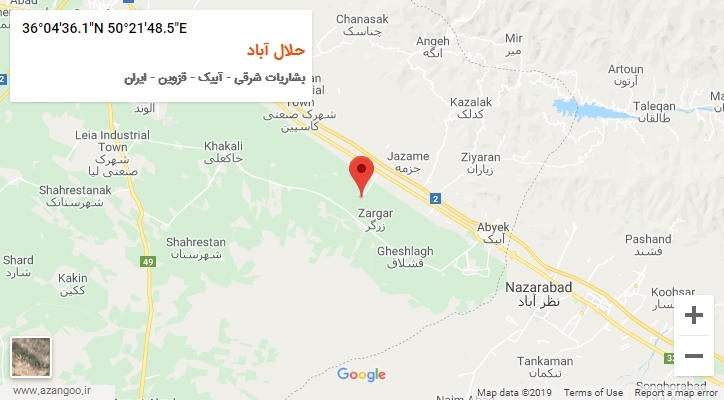 روستای حلال آباد بر روی نقشه