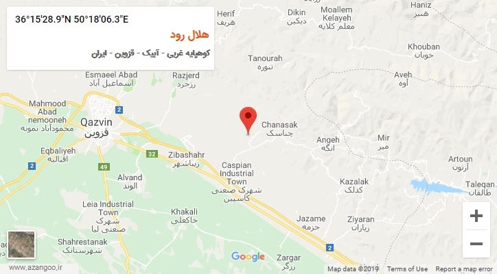 روستای هلال رود بر روی نقشه