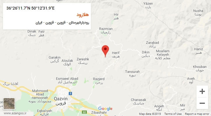 روستای هلارود بر روی نقشه