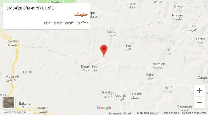 روستای حلیمک بر روی نقشه