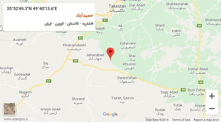 روستای حمیدآباد بر روی نقشه