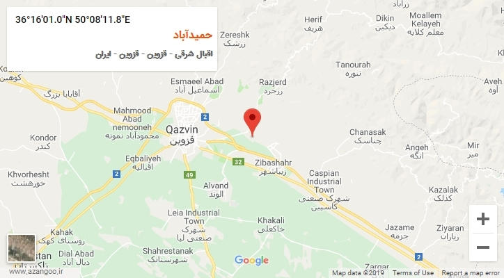 روستای حمیدآباد بر روی نقشه