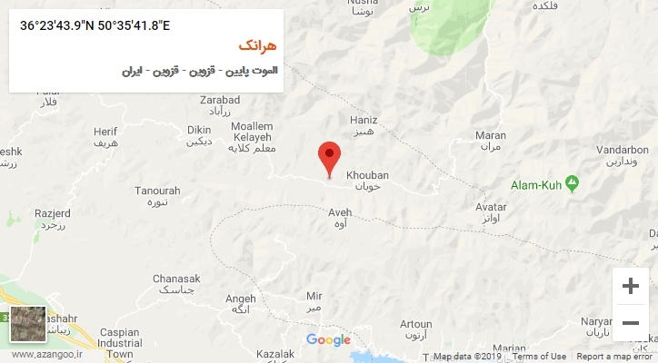 روستای هرانک بر روی نقشه
