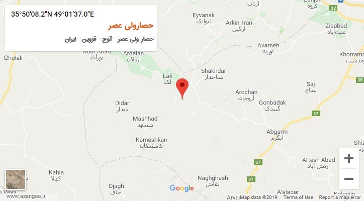 روستای حصارولی عصر بر روی نقشه
