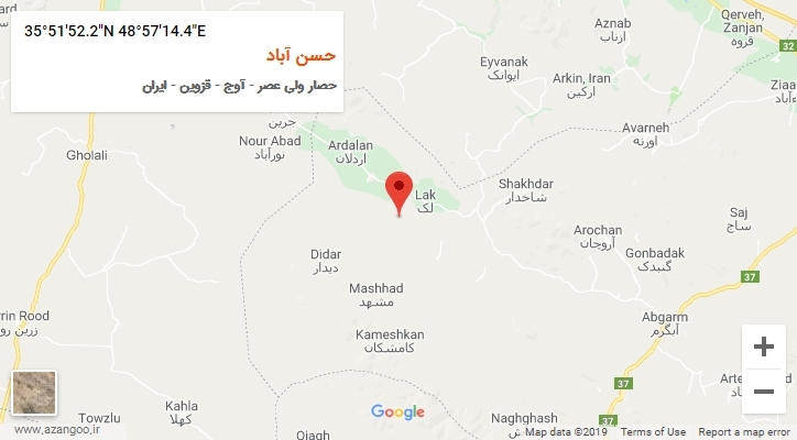 روستای حسن آباد بر روی نقشه
