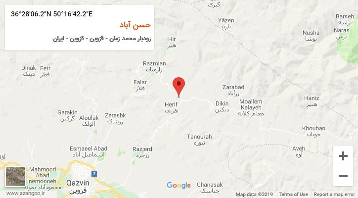 روستای حسن آباد بر روی نقشه