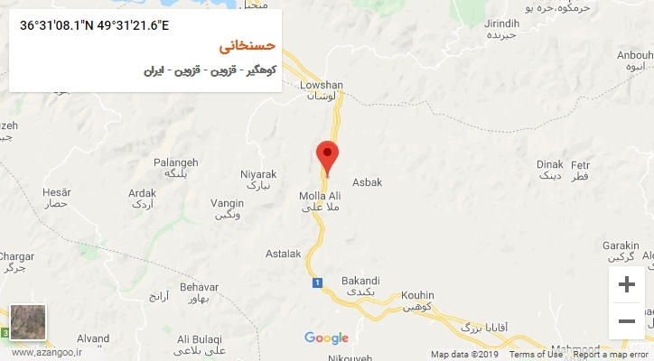 روستای حسنخانی بر روی نقشه
