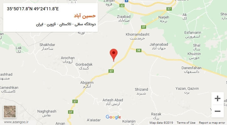 روستای حسین آباد بر روی نقشه