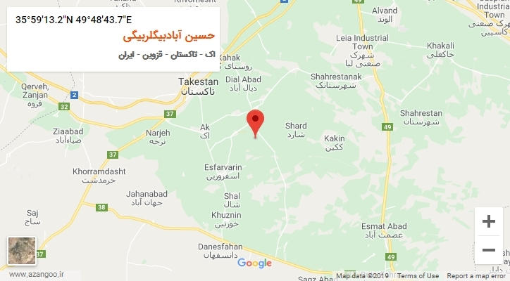 روستای حسین آبادبیگلربیگی بر روی نقشه