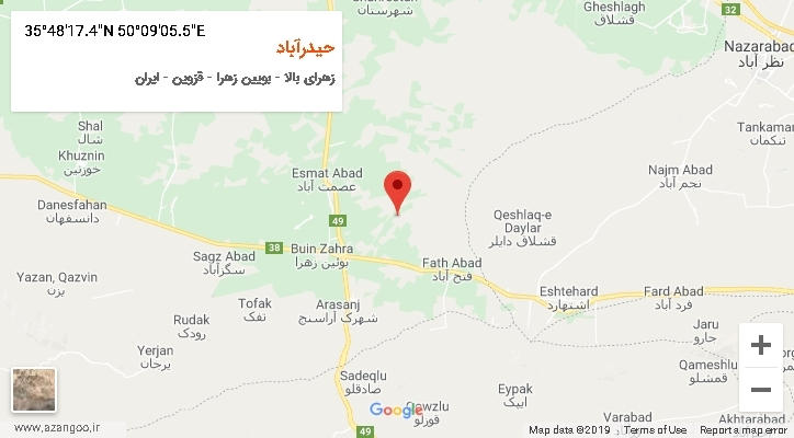 روستای حیدرآباد بر روی نقشه