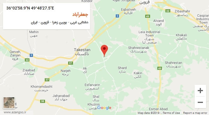 روستای جعفرآباد بر روی نقشه