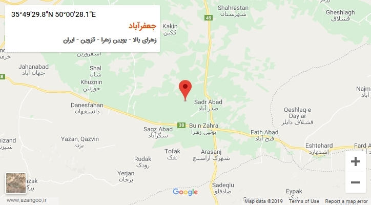 روستای جعفرآباد بر روی نقشه