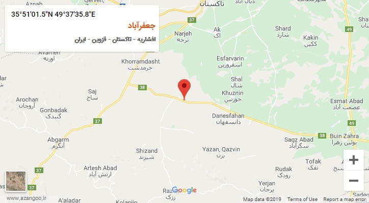 روستای جعفرآباد بر روی نقشه