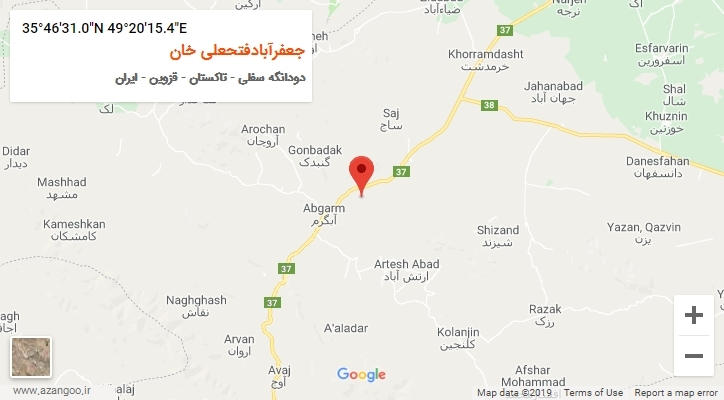 روستای جعفرآبادفتحعلی خان بر روی نقشه
