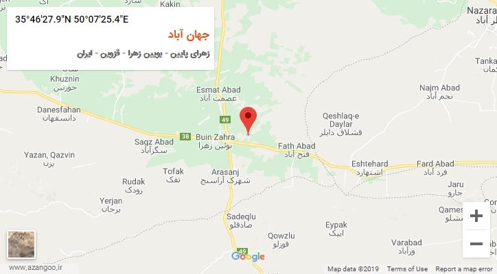 روستای جهان آباد بر روی نقشه